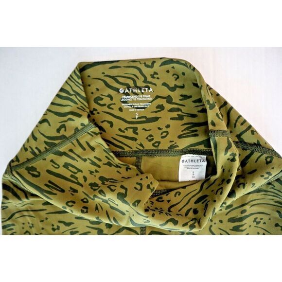 Athleta 798638-09 Women Sz S Green Animal Print Transcend 7/8 Tight Leggings - Picture 3 of 11